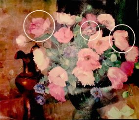 Dipinto-fiori-con-cagnolini