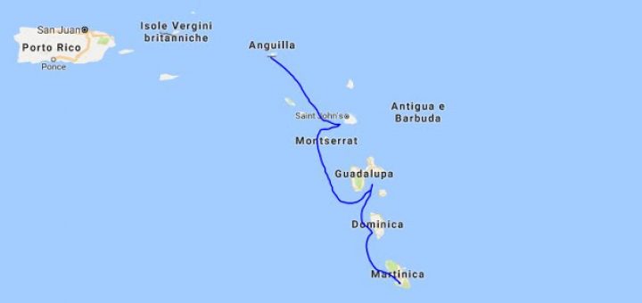 percorso-su-mappa-Anguilla-Martinica
